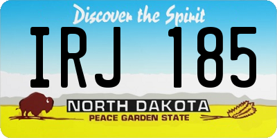 ND license plate IRJ185