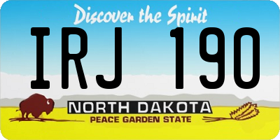 ND license plate IRJ190