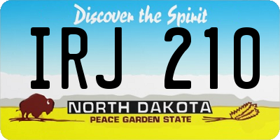 ND license plate IRJ210