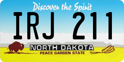 ND license plate IRJ211