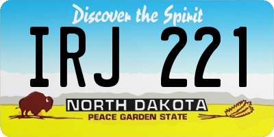 ND license plate IRJ221