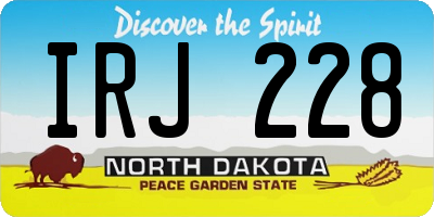 ND license plate IRJ228