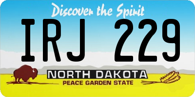 ND license plate IRJ229