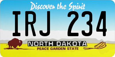 ND license plate IRJ234
