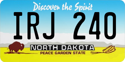 ND license plate IRJ240