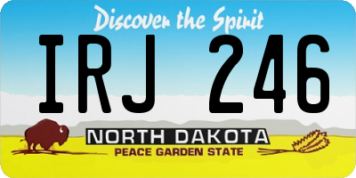 ND license plate IRJ246