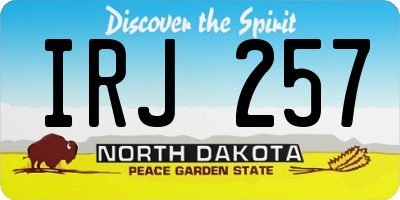 ND license plate IRJ257