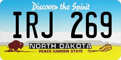 ND license plate IRJ269