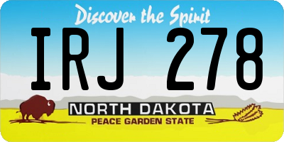 ND license plate IRJ278