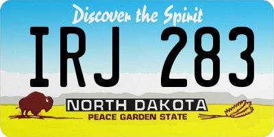 ND license plate IRJ283