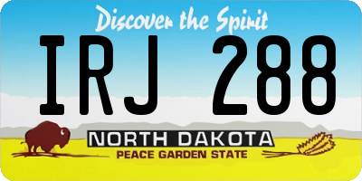 ND license plate IRJ288