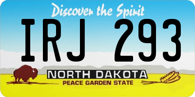 ND license plate IRJ293