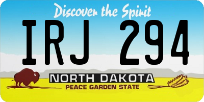 ND license plate IRJ294
