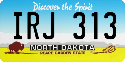 ND license plate IRJ313