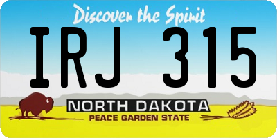 ND license plate IRJ315