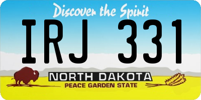 ND license plate IRJ331
