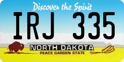 ND license plate IRJ335
