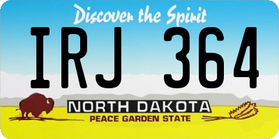 ND license plate IRJ364