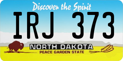 ND license plate IRJ373