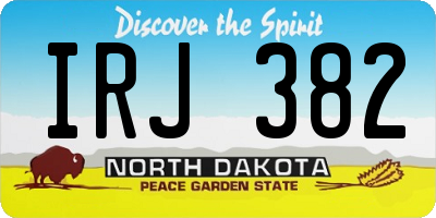 ND license plate IRJ382