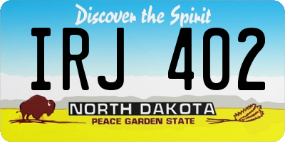 ND license plate IRJ402