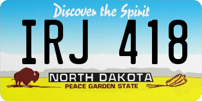 ND license plate IRJ418