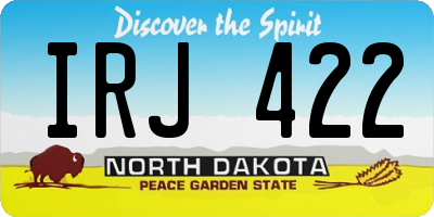 ND license plate IRJ422