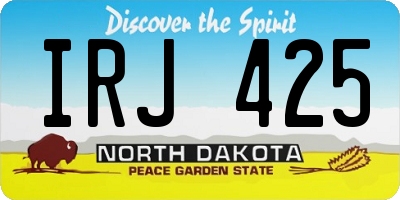 ND license plate IRJ425