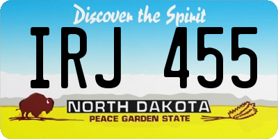 ND license plate IRJ455