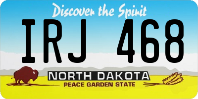 ND license plate IRJ468