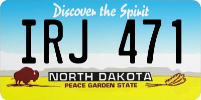 ND license plate IRJ471