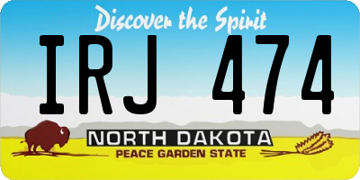 ND license plate IRJ474
