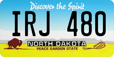 ND license plate IRJ480