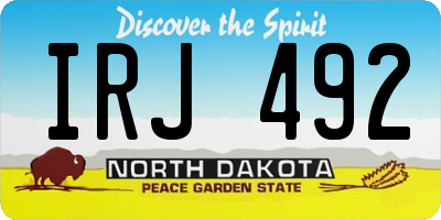 ND license plate IRJ492