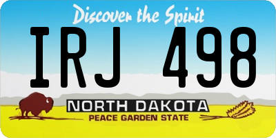 ND license plate IRJ498