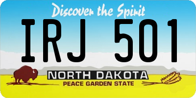 ND license plate IRJ501