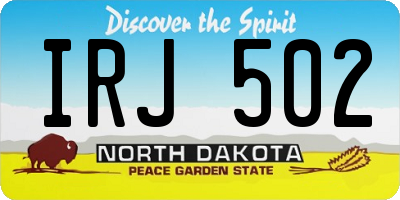 ND license plate IRJ502