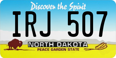 ND license plate IRJ507