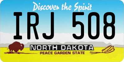 ND license plate IRJ508