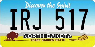 ND license plate IRJ517