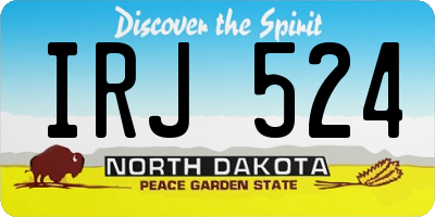 ND license plate IRJ524