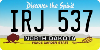 ND license plate IRJ537