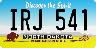 ND license plate IRJ541
