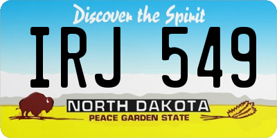 ND license plate IRJ549