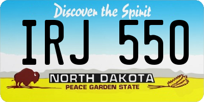 ND license plate IRJ550