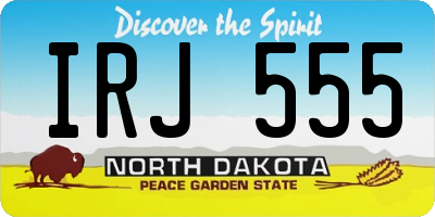ND license plate IRJ555