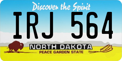 ND license plate IRJ564