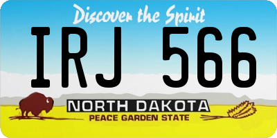 ND license plate IRJ566