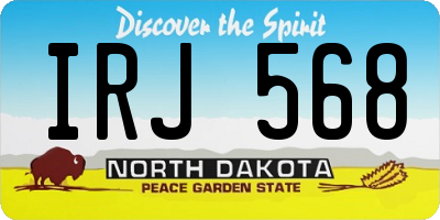 ND license plate IRJ568