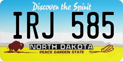 ND license plate IRJ585